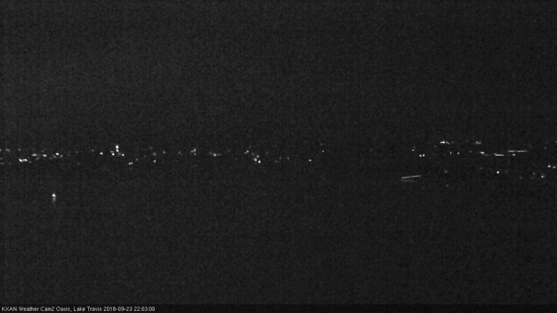 Lake Travis webcam, September 23, 2018 9:05 PM CT