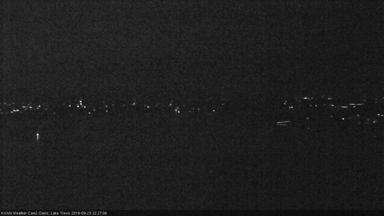Lake Travis webcam, September 23, 2018 9:30 PM CT