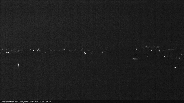 Lake Travis webcam, September 23, 2018 9:50 PM CT