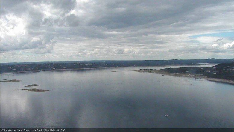 Lake Travis webcam, September 24, 2018 1:15 PM CT