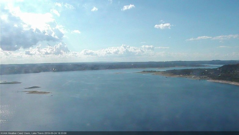 Lake Travis webcam, September 24, 2018 3:35 PM CT