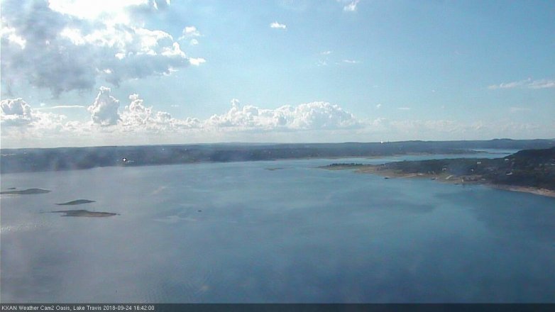 Lake Travis webcam, September 24, 2018 3:45 PM CT