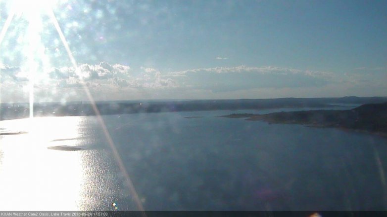 Lake Travis webcam, September 24, 2018 5:00 PM CT