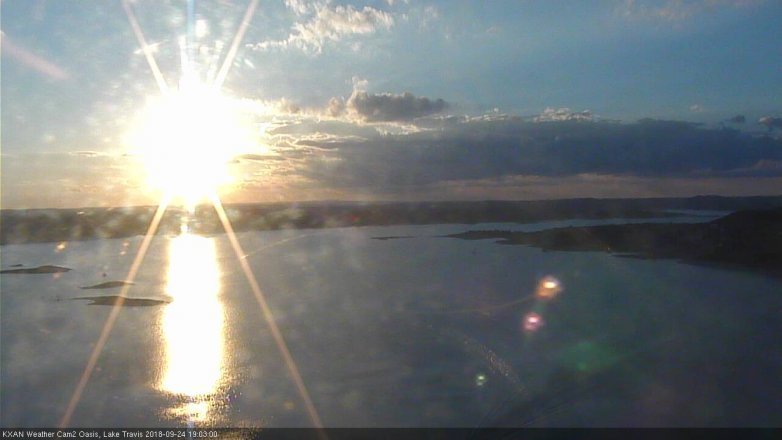 Lake Travis webcam, September 24, 2018 6:05 PM CT