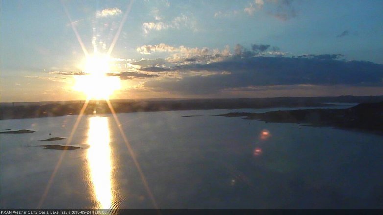 Lake Travis webcam, September 24, 2018 6:10 PM CT