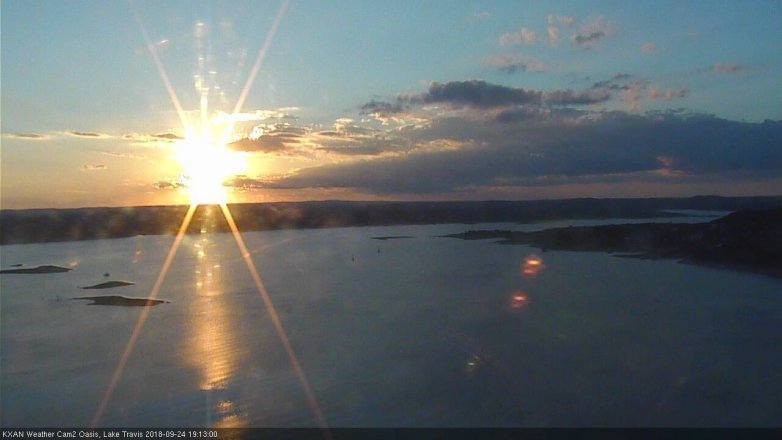 Lake Travis webcam, September 24, 2018 6:15 PM CT