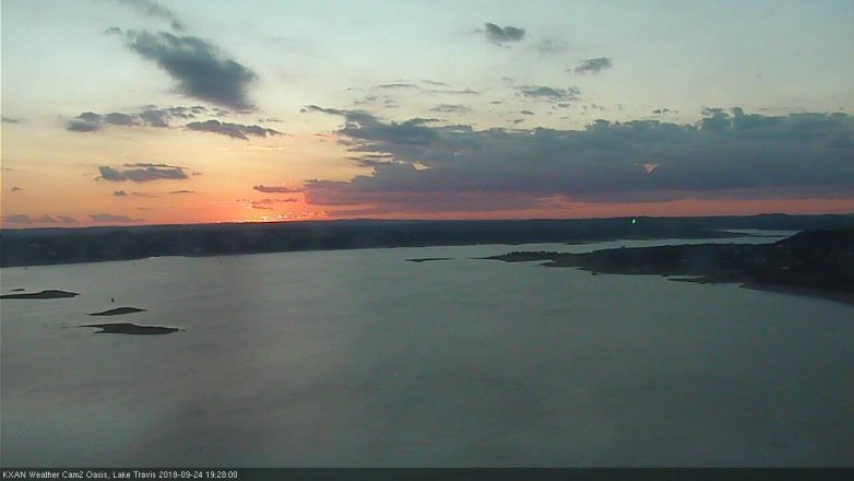 Lake Travis webcam, September 24, 2018 6:30 PM CT