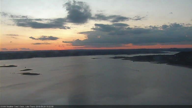 Lake Travis webcam, September 24, 2018 6:35 PM CT