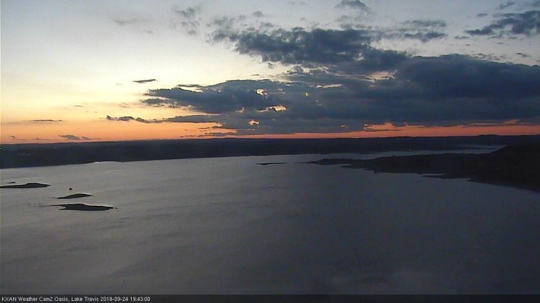 Lake Travis webcam, September 24, 2018 6:45 PM CT