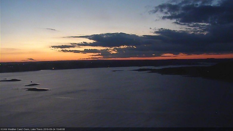 Lake Travis webcam, September 24, 2018 6:50 PM CT