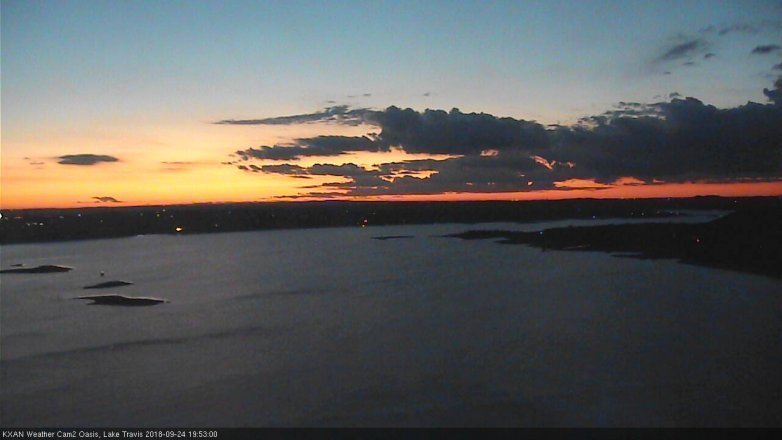 Lake Travis webcam, September 24, 2018 6:55 PM CT