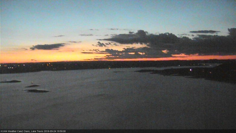 Lake Travis webcam, September 24, 2018 7:00 PM CT