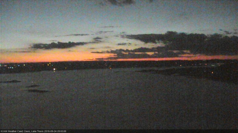 Lake Travis webcam, September 24, 2018 7:05 PM CT