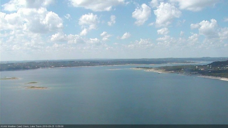 Lake Travis webcam, September 25, 2018 1:00 PM CT