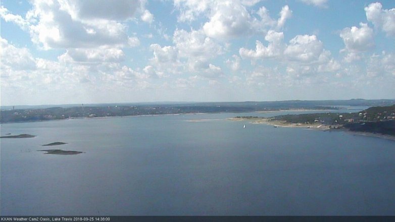 Lake Travis webcam, September 25, 2018 1:40 PM CT