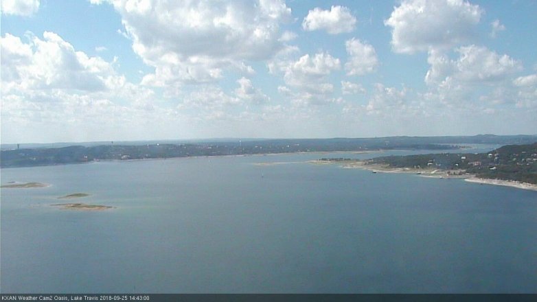 Lake Travis webcam, September 25, 2018 1:45 PM CT