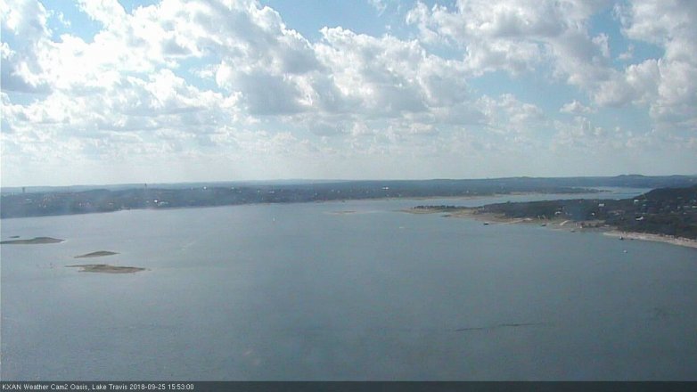 Lake Travis webcam, September 25, 2018 2:55 PM CT