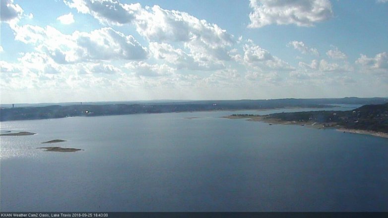 Lake Travis webcam, September 25, 2018 3:45 PM CT