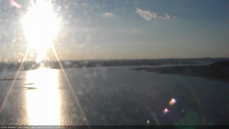 Lake Travis webcam, September 25, 2018 5:40 PM CT