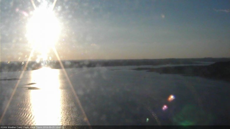 Lake Travis webcam, September 25, 2018 5:45 PM CT