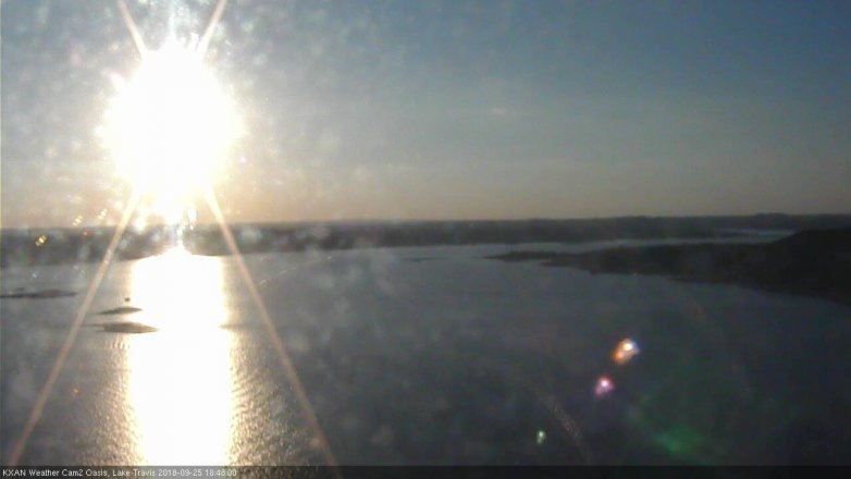 Lake Travis webcam, September 25, 2018 5:50 PM CT