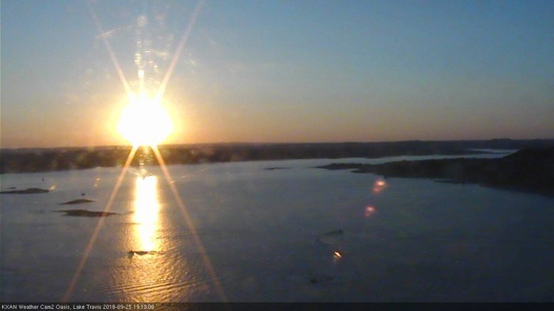 Lake Travis webcam, September 25, 2018 6:15 PM CT