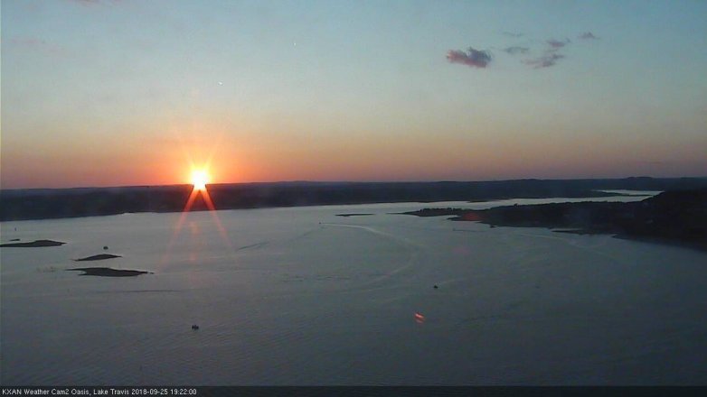 Lake Travis webcam, September 25, 2018 6:25 PM CT
