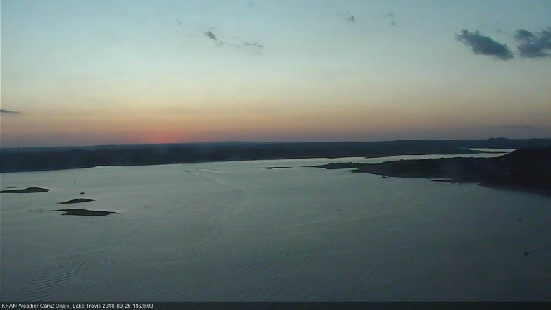 Lake Travis webcam, September 25, 2018 6:30 PM CT