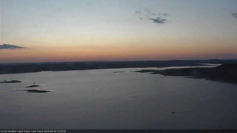 Lake Travis webcam, September 25, 2018 6:35 PM CT