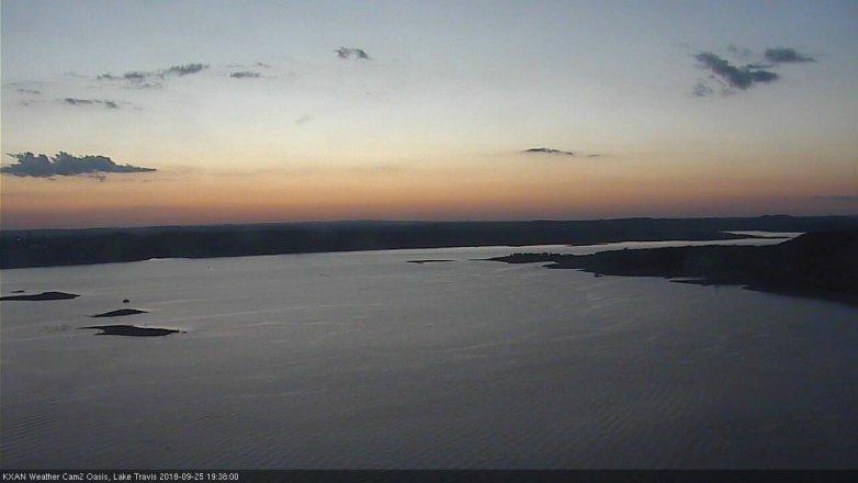 Lake Travis webcam, September 25, 2018 6:40 PM CT