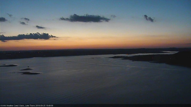 Lake Travis webcam, September 25, 2018 6:50 PM CT