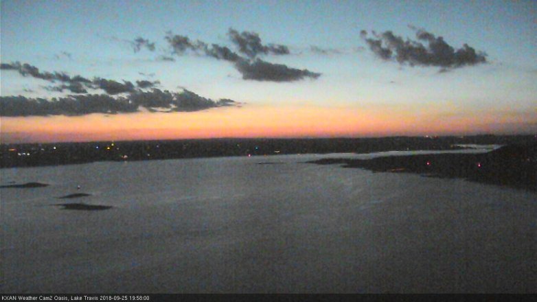 Lake Travis webcam, September 25, 2018 7:00 PM CT