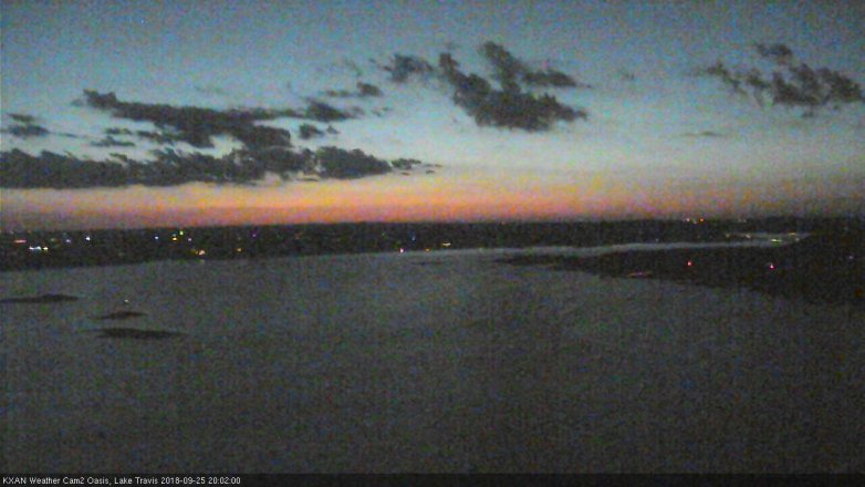 Lake Travis webcam, September 25, 2018 7:05 PM CT