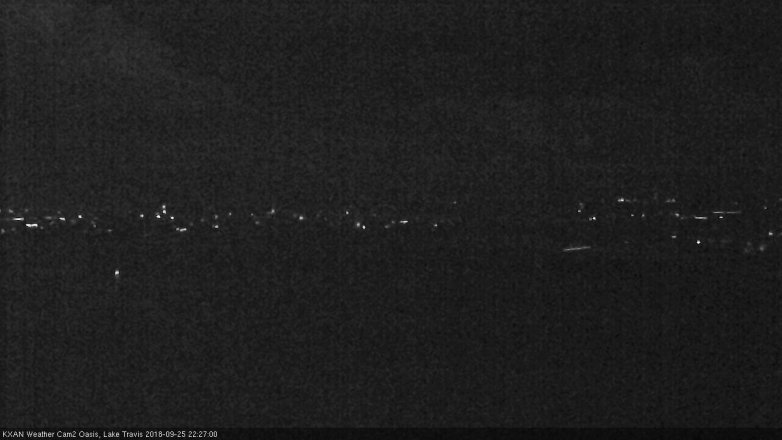 Lake Travis webcam, September 25, 2018 9:30 PM CT
