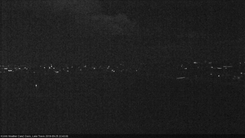 Lake Travis webcam, September 25, 2018 9:45 PM CT