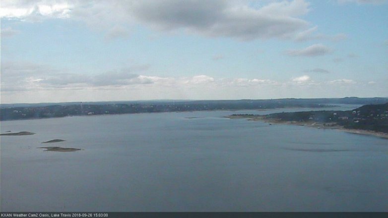 Lake Travis webcam, September 26, 2018 2:05 PM CT