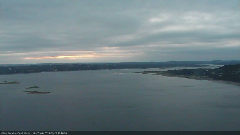 Lake Travis webcam, September 26, 2018 6:20 PM CT