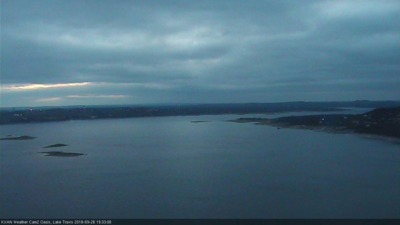 Lake Travis webcam, September 26, 2018 6:35 PM CT