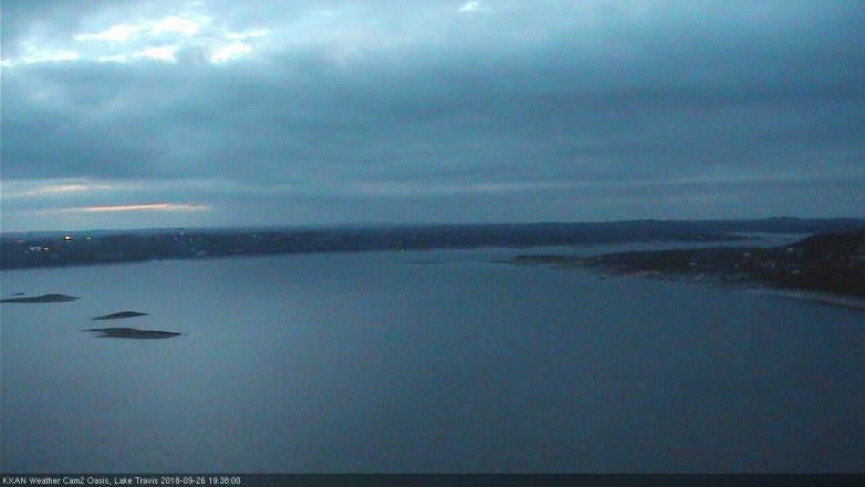 Lake Travis webcam, September 26, 2018 6:40 PM CT