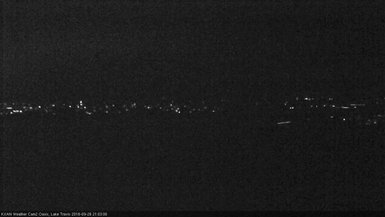 Lake Travis webcam, September 26, 2018 8:05 PM CT