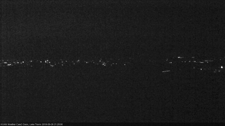 Lake Travis webcam, September 26, 2018 8:30 PM CT