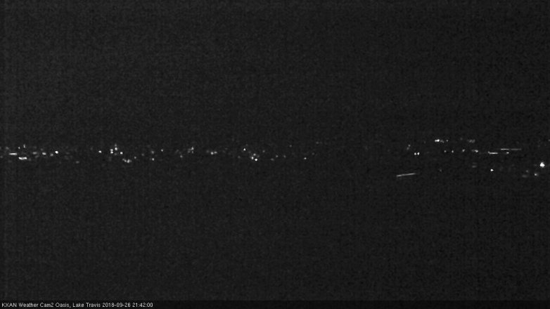Lake Travis webcam, September 26, 2018 8:45 PM CT