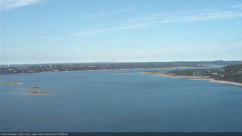 Lake Travis webcam, September 27, 2018 9:00 AM CT