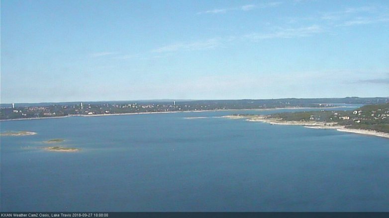 Lake Travis webcam, September 27, 2018 9:10 AM CT