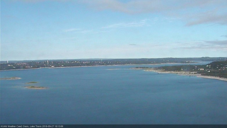 Lake Travis webcam, September 27, 2018 9:15 AM CT