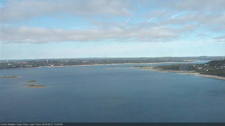 Lake Travis webcam, September 27, 2018 9:45 AM CT