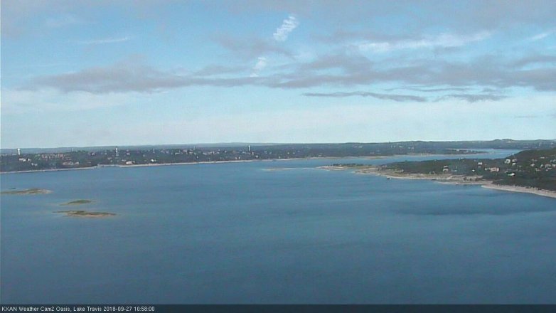 Lake Travis webcam, September 27, 2018 10:00 AM CT