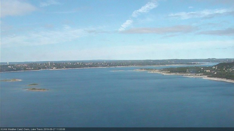 Lake Travis webcam, September 27, 2018 10:05 AM CT
