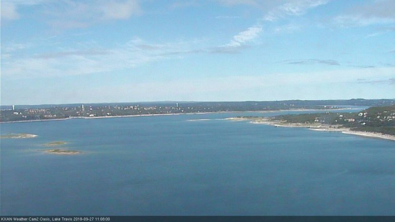 Lake Travis webcam, September 27, 2018 10:10 AM CT