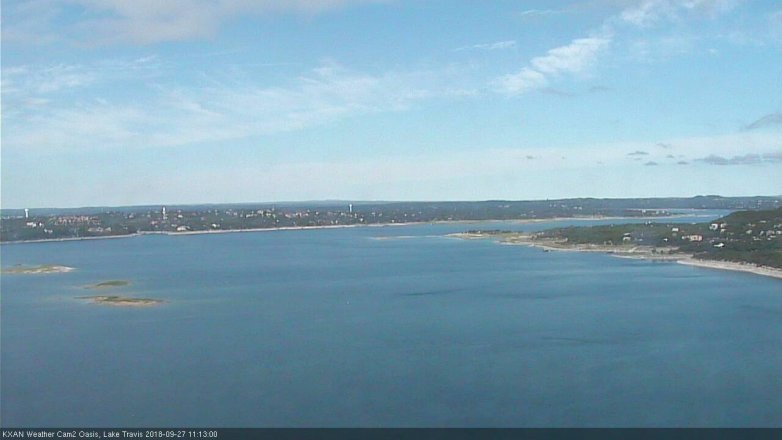Lake Travis webcam, September 27, 2018 10:15 AM CT